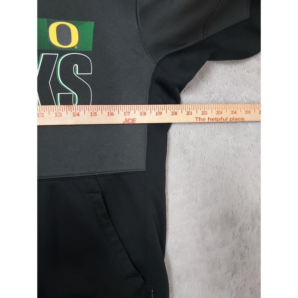 Oregon Ducks Hoodie Mens Small Nike NCAA On Field Dri Fit Fleece Black Gray S - Picture 9 of 10